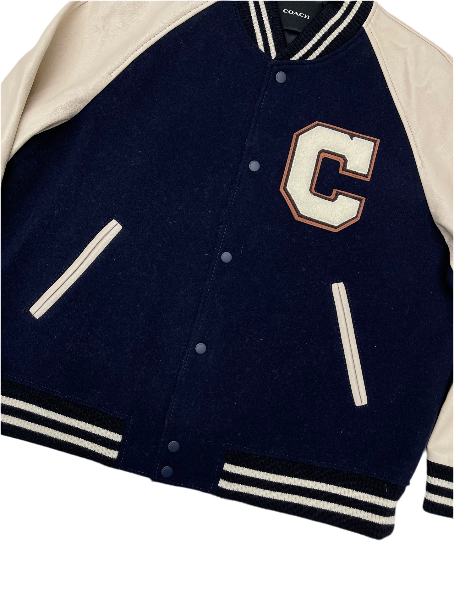 Coach Outlet Varsity Jacket Navy Cream