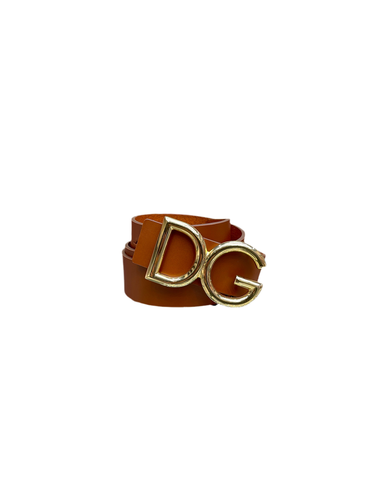 D&G Lux Leather DG Buckle Belt Brown