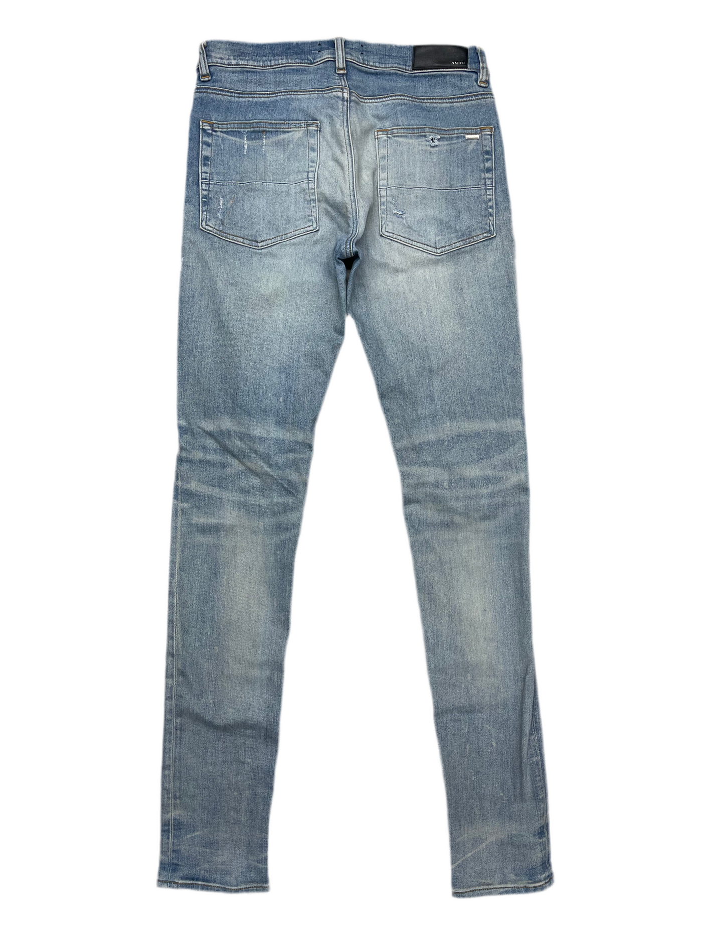 AMIRI MX1 Suede Patch Jeans Indigo White