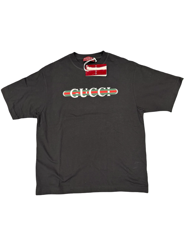Gucci Logo Printed T-Shirt Jersey Black