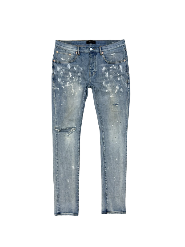 Purple Brand Paint Blowout Jeans Light Indigo