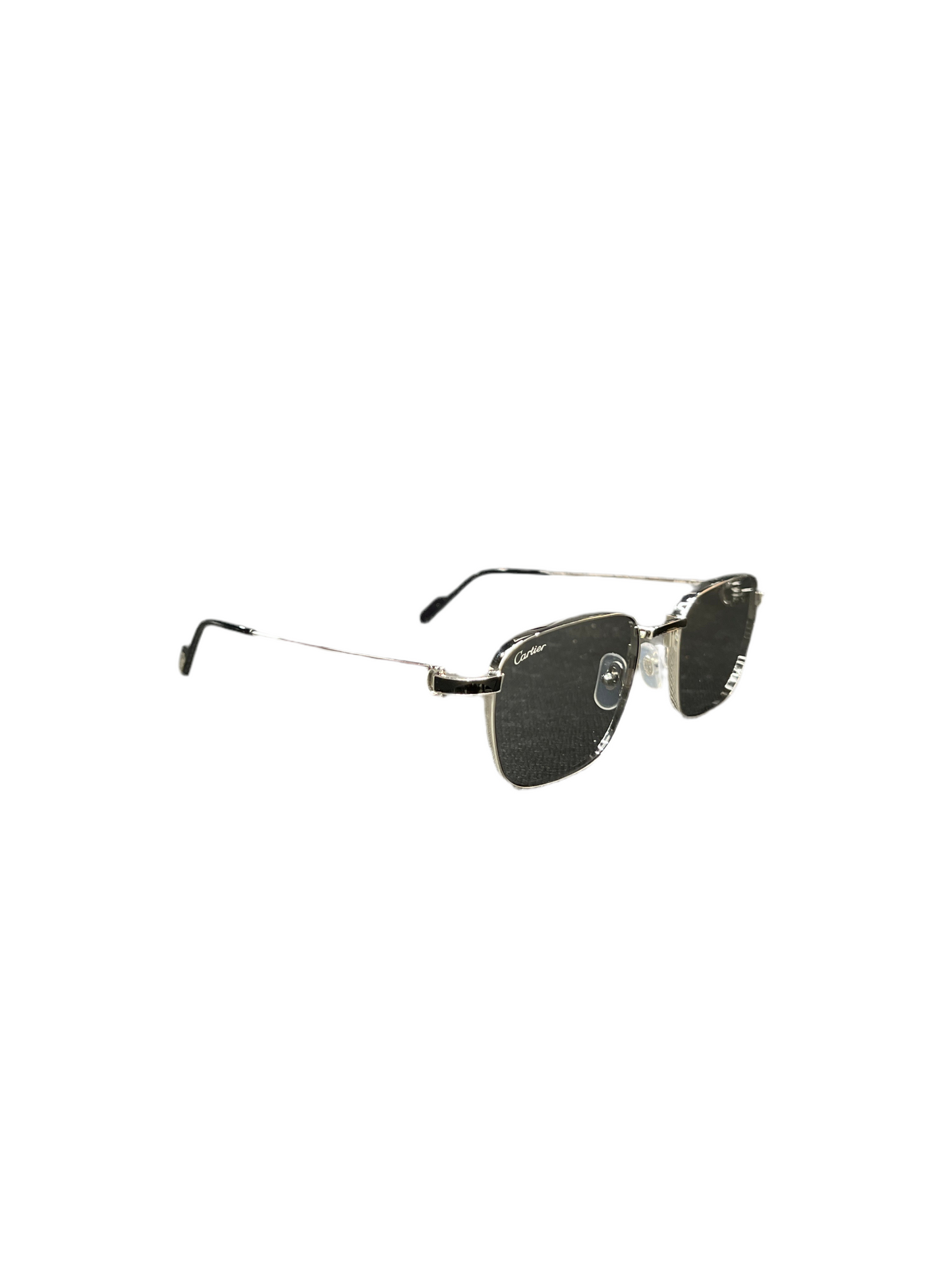 Cartier Silver Frame Rectangle Sunglasses CT0497S 010