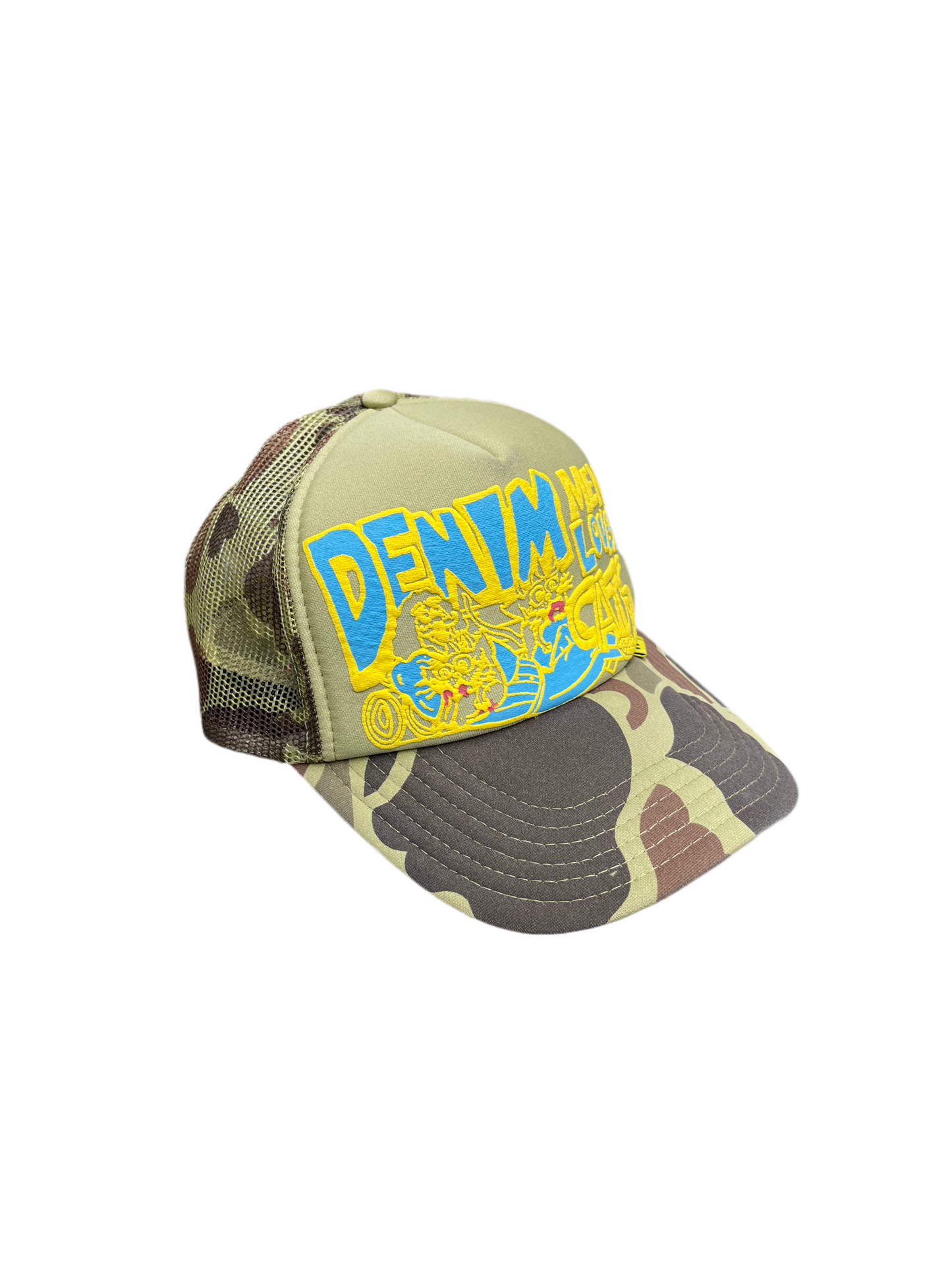 Kapital Kountry Loves Cats Camouflage Trucker Hat Green