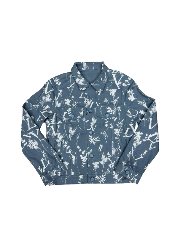 LV DNA Leaf Blue White Denim Jacket