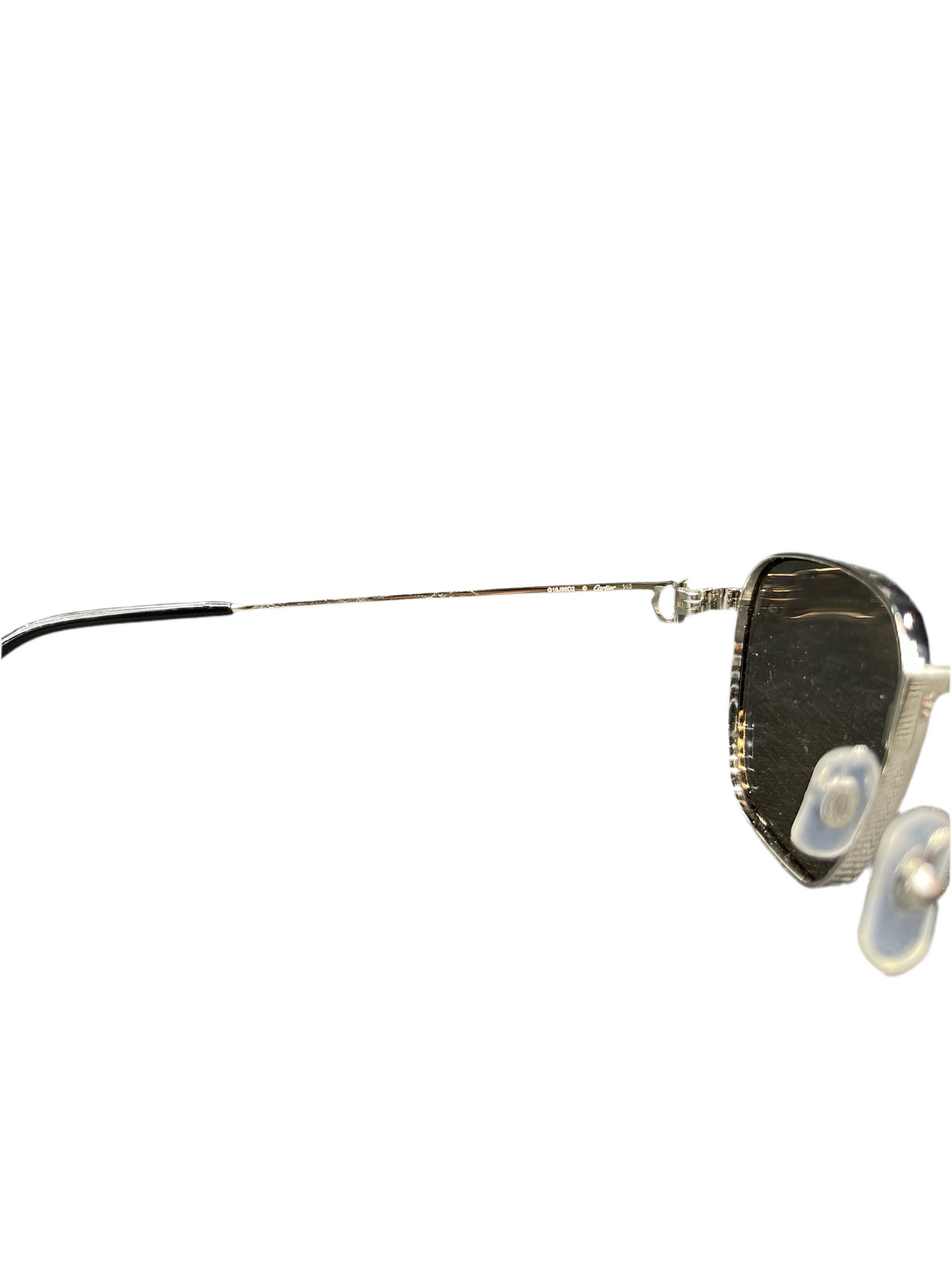 Cartier Silver Frame Rectangle Sunglasses CT0497S 010