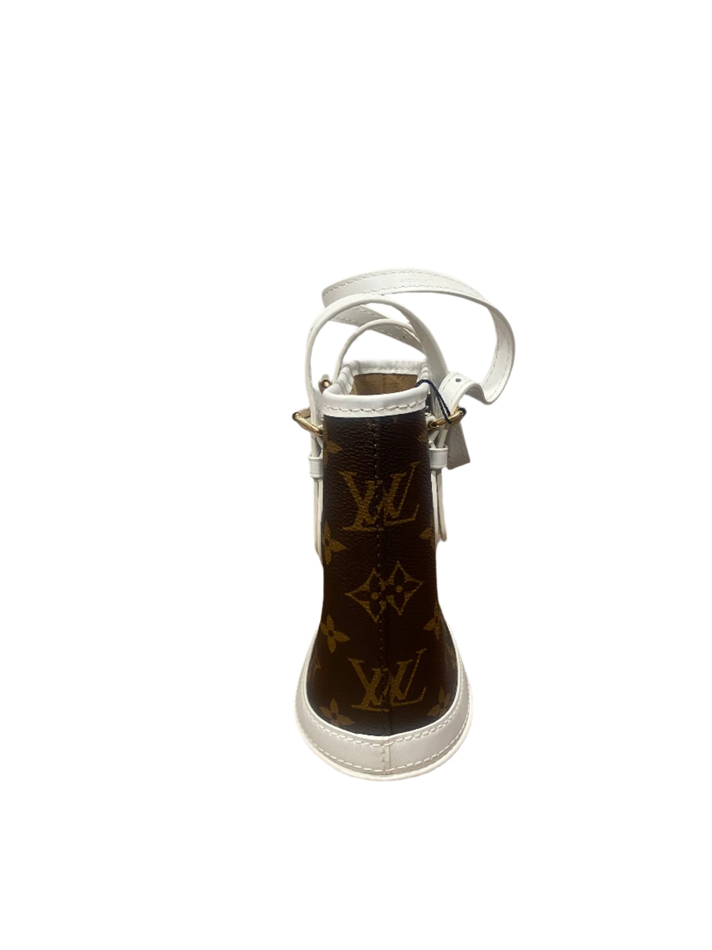 LV Match Monogram Nano Bucket Satchel Brown White