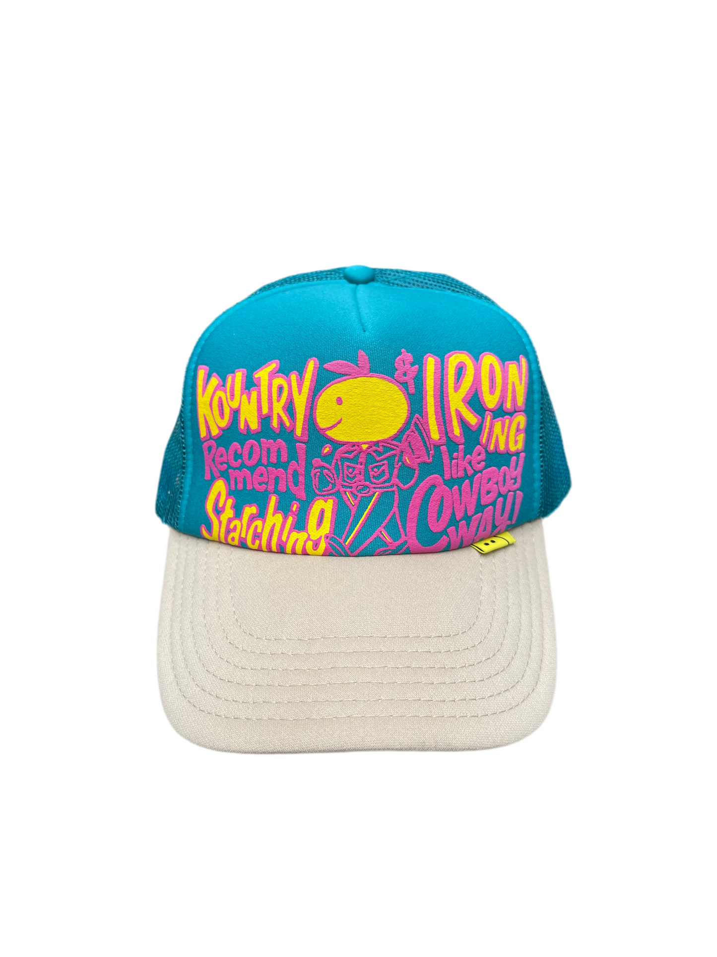 Kapital Kountry Cowboy Way Trucker Hat Turquoise Beige