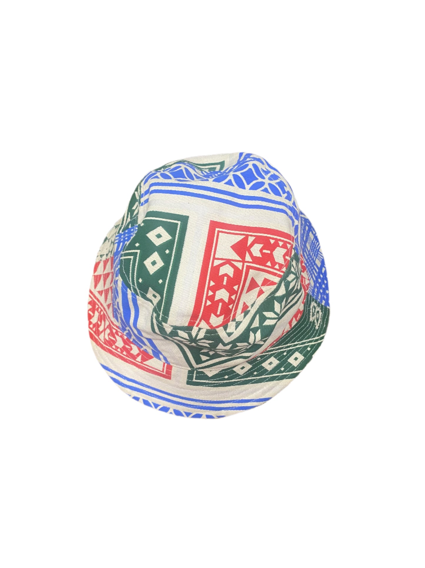 Rhude Patchwork Print Bucket Hat Blue Red Green