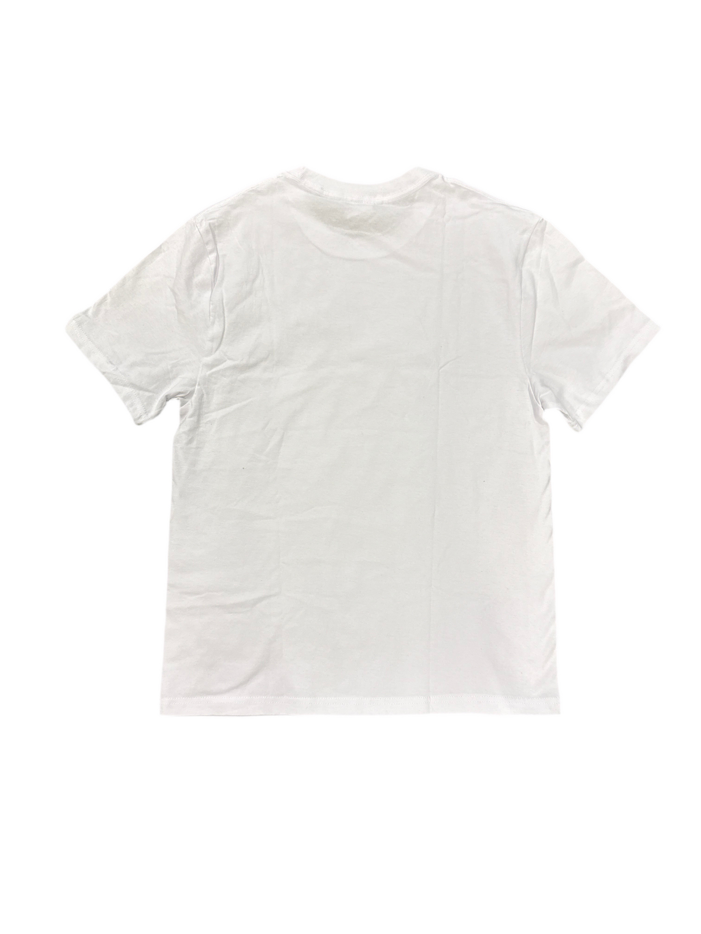 NewYrrk White T-shirt Side Logo w/ White Orange Crystal