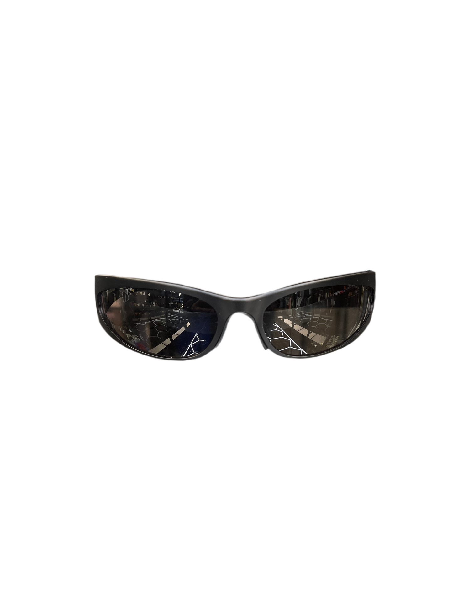 Balenciaga Oval Aluminum Frame Sunglasses Black