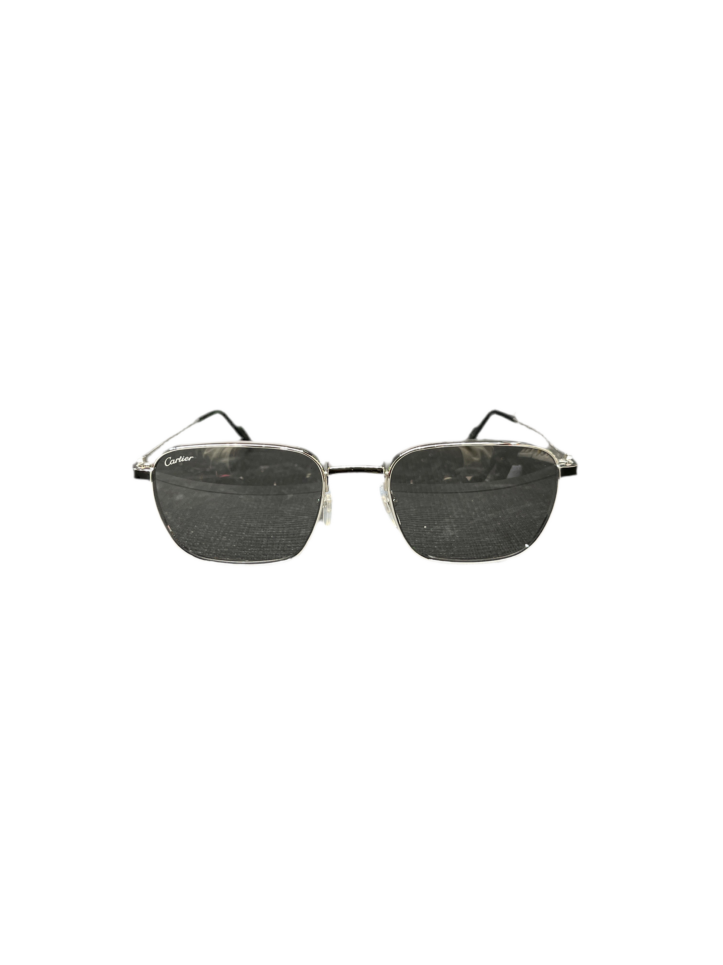 Cartier Silver Frame Rectangle Sunglasses CT0497S 010