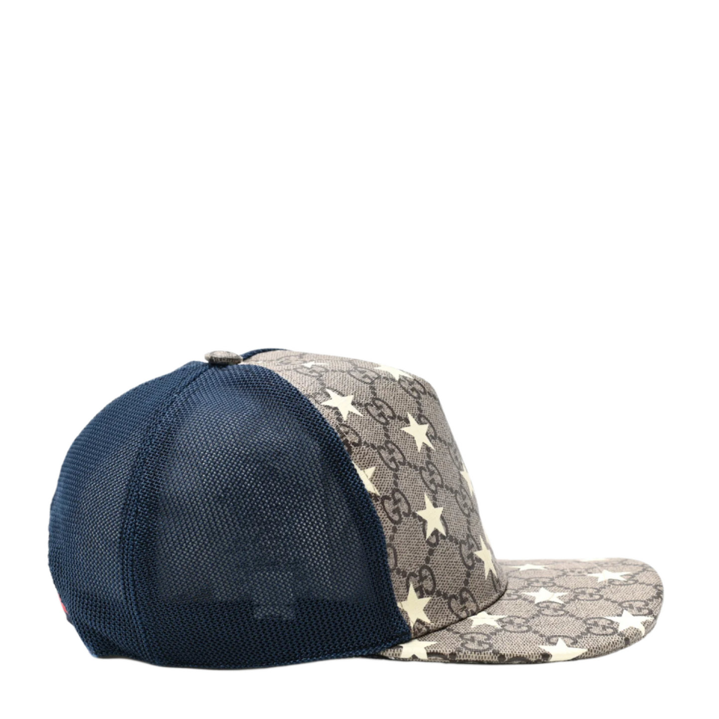 Gucci GG Supreme Monogram Stars Baseball Hat Beige Blue