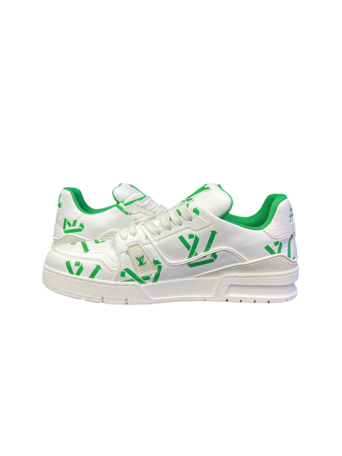 LV Trainer White Green Recycled