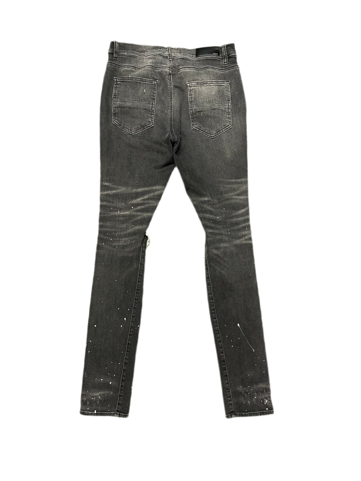 Amiri Bleach Splatter Thrasher Faded Jeans Grey