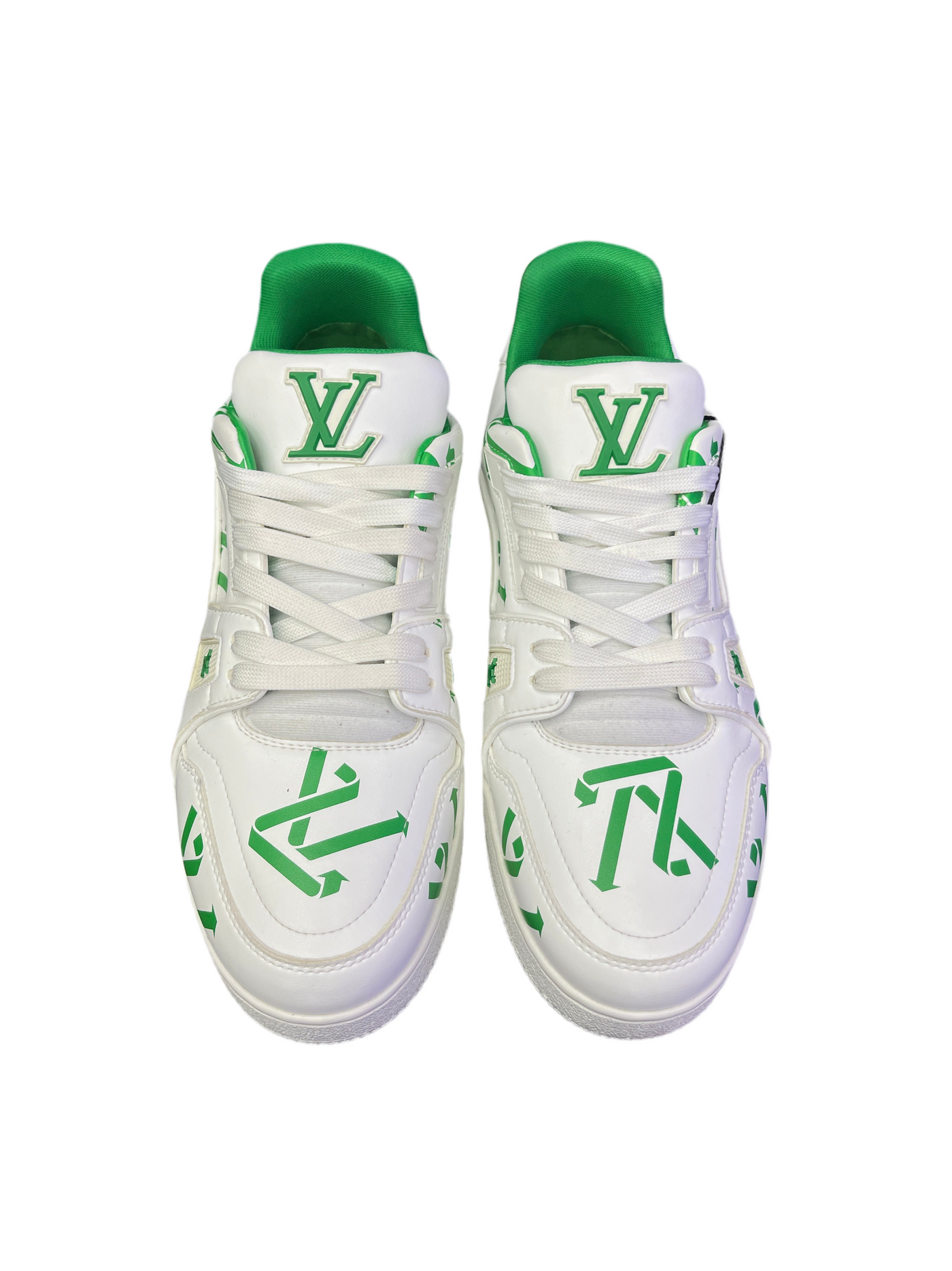 LV Trainer White Green Recycled