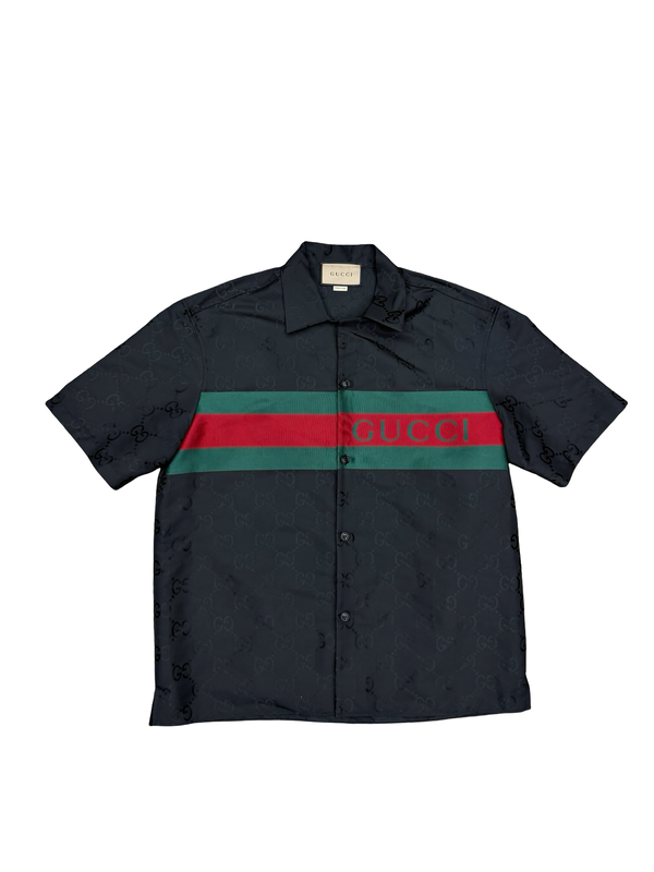 Gucci GG Nylon Jacquard Short Sleeve Shirt