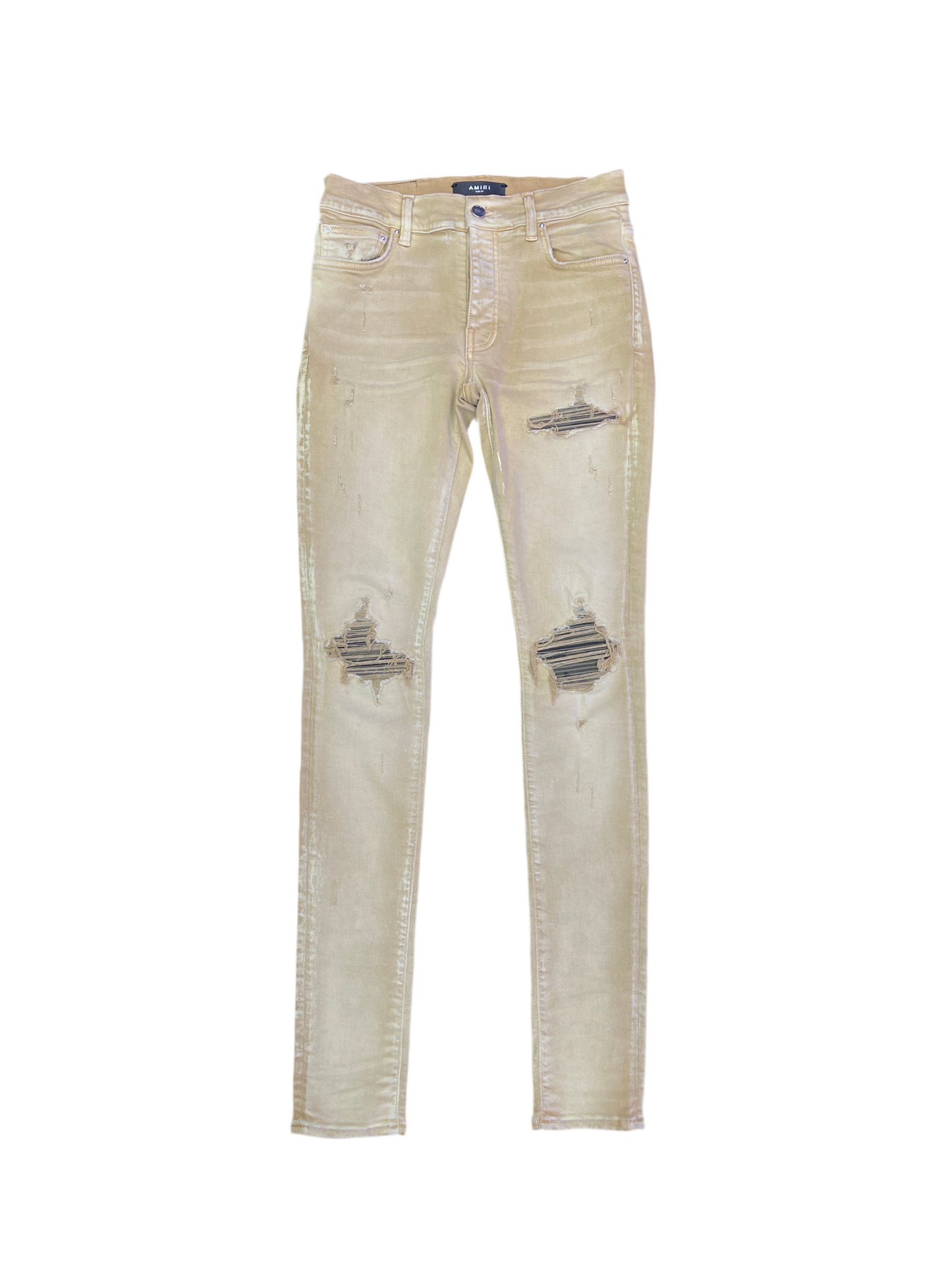 Amiri MX1 Camo Patch Beige Jeans