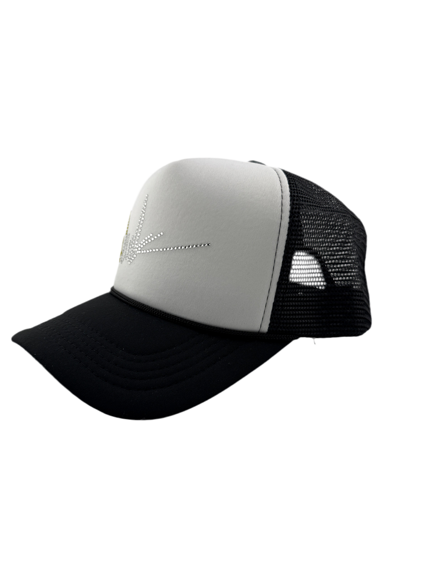 NewYrrk Two Tone Hat w/Yellow White Crystals