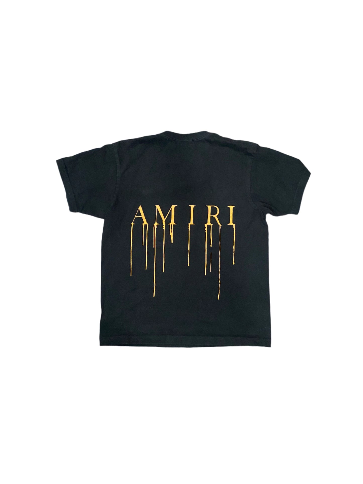 Amiri Paint Drip AM Logo T-Shirt Black/Orange