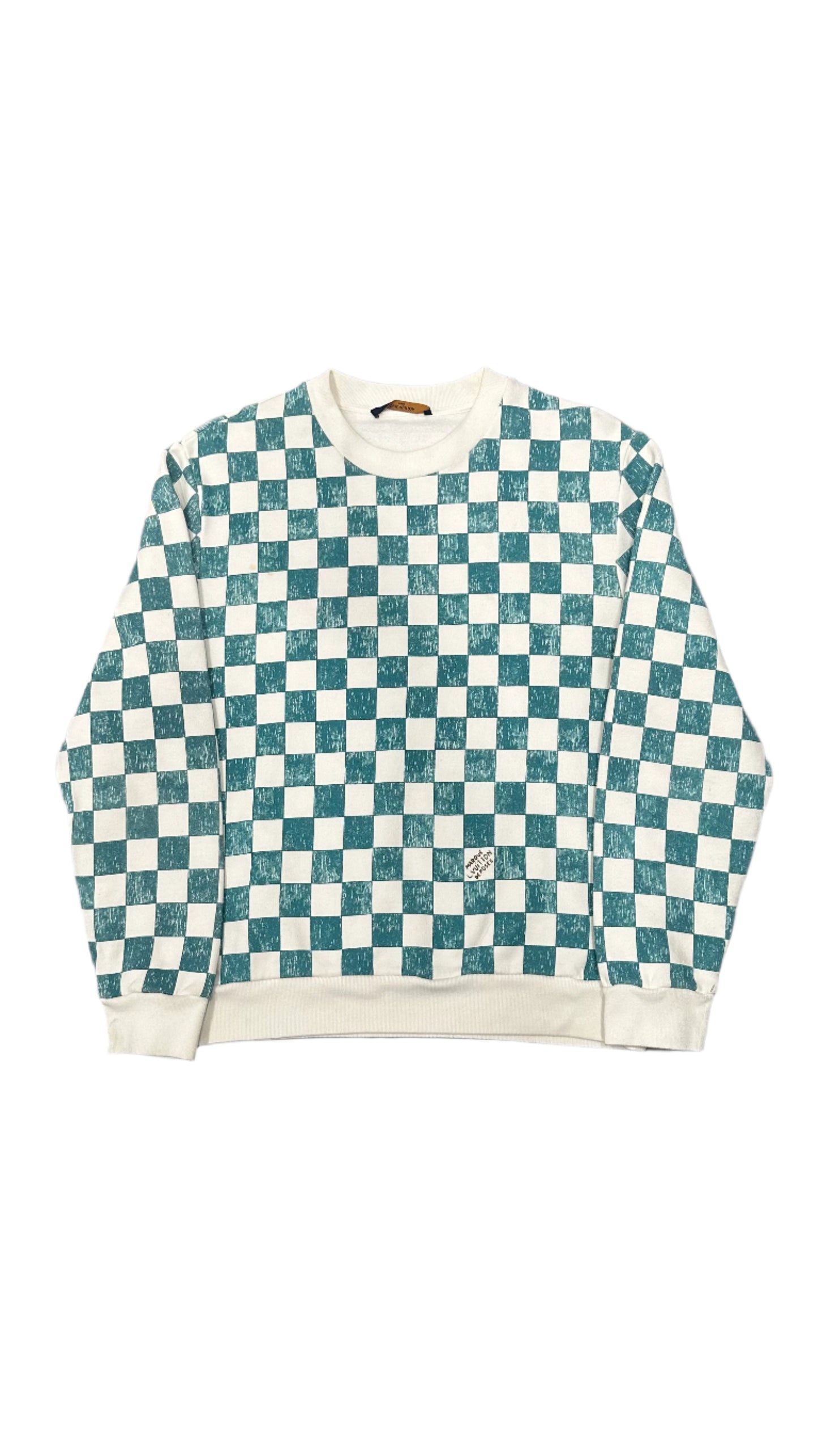 LV Damier Printed Crewneck