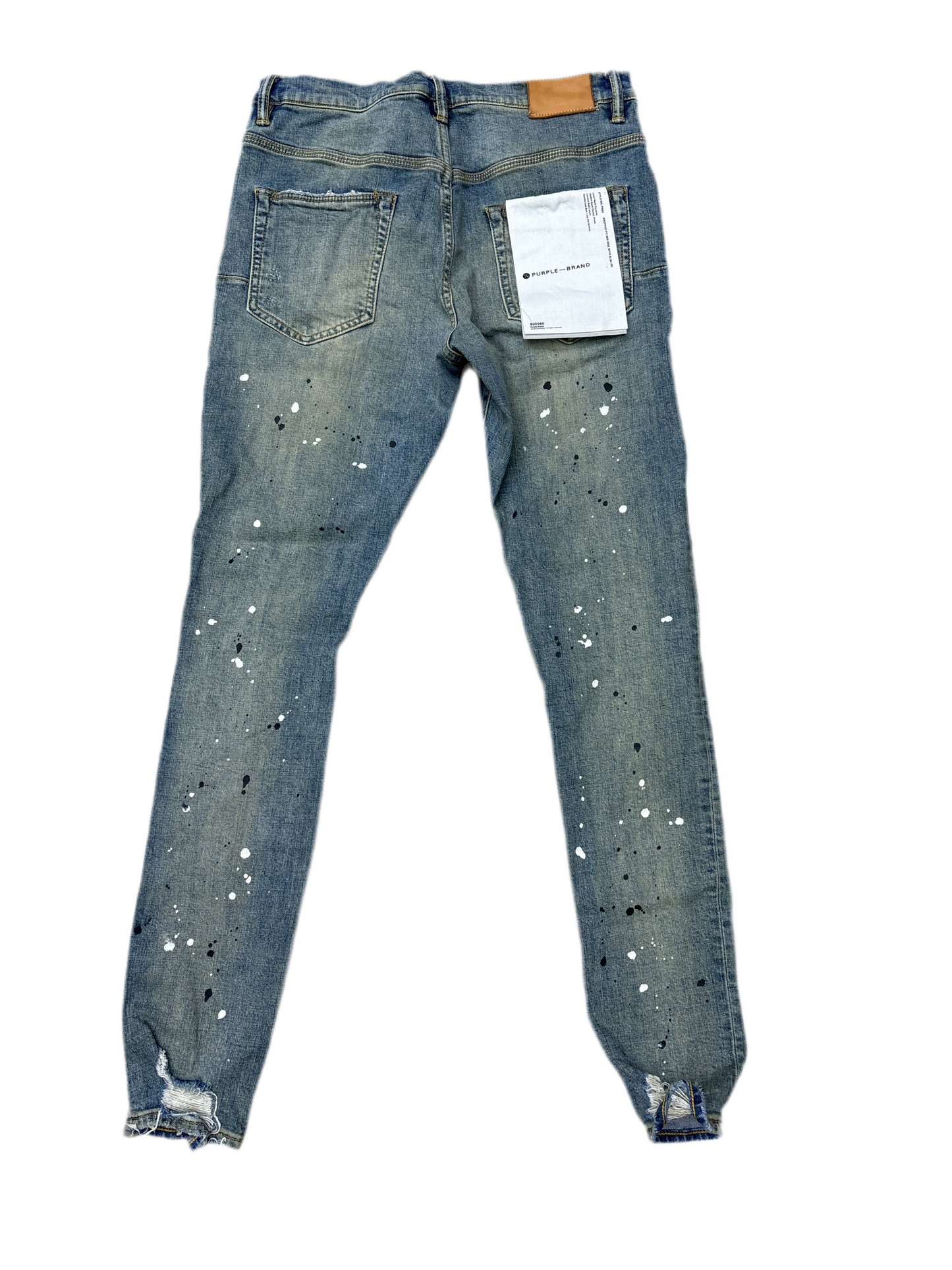 Purple Denim Paint Splatter Jeans