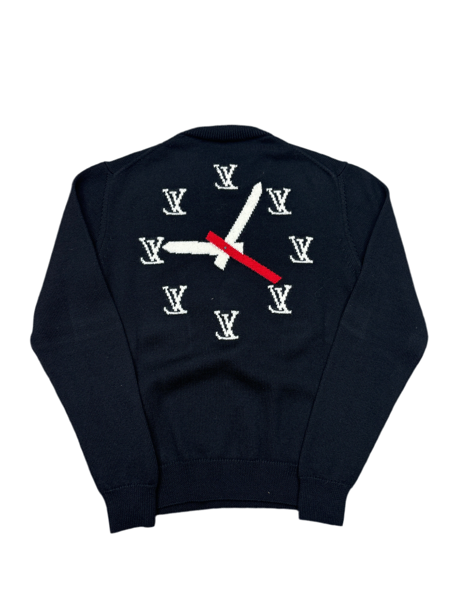 Louis Vuitton Black Monogram Clock Wool Sweater