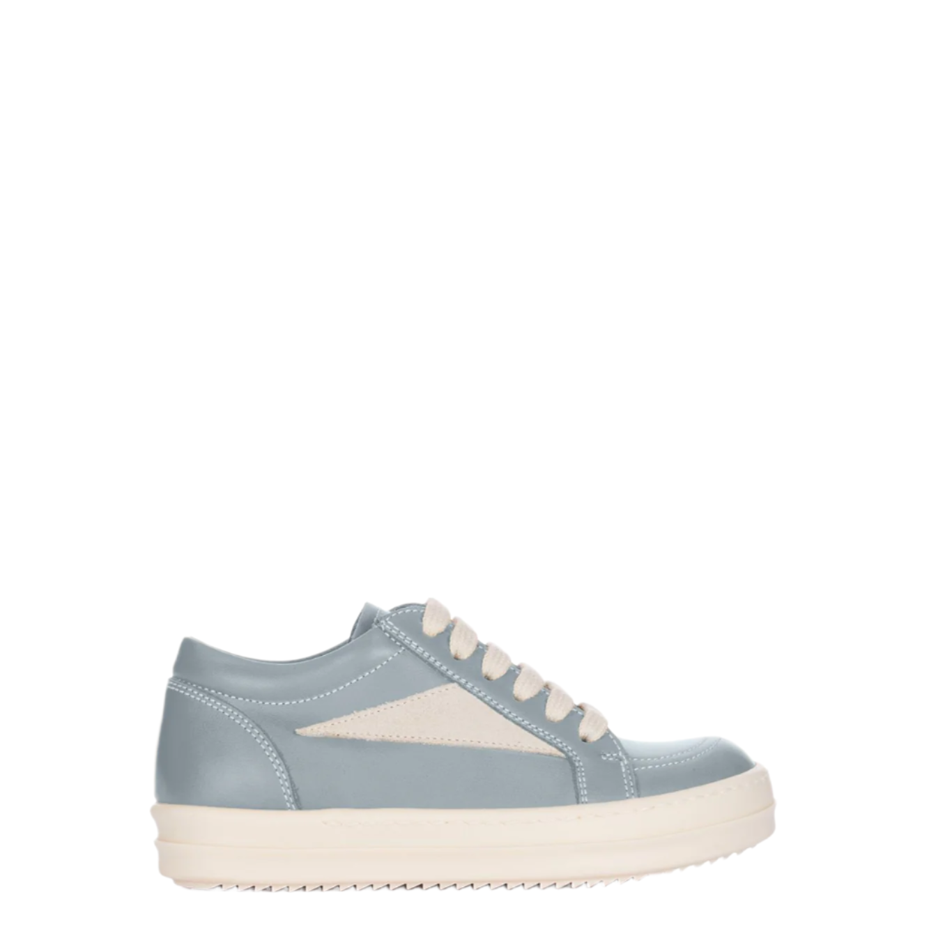 Rick Owens Hollywood Vintage Low Leather Sneakers Pale Blue / Milk