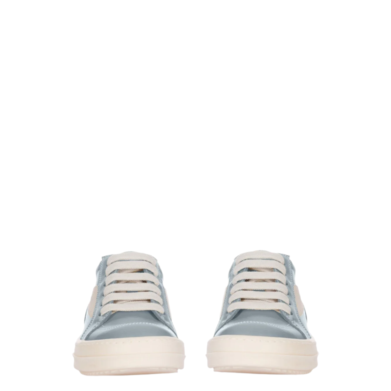 Rick Owens Hollywood Vintage Low Leather Sneakers Pale Blue / Milk