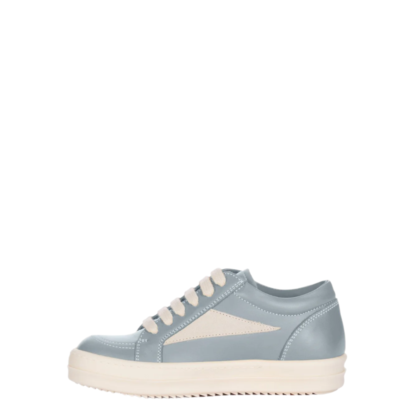 Rick Owens Hollywood Vintage Low Leather Sneakers Pale Blue / Milk