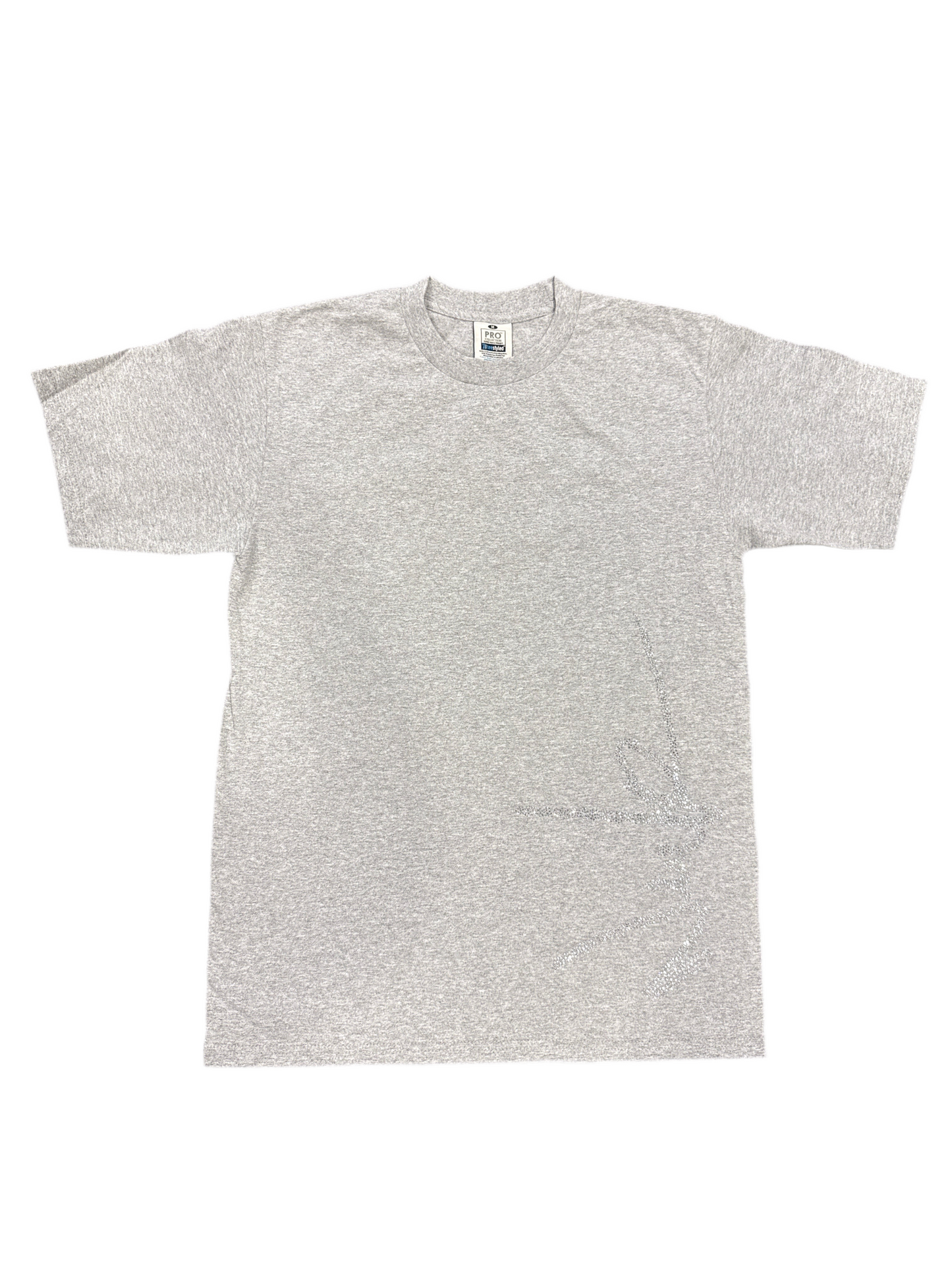 NewYrrk Grey T-shirt Logo w/ White Crystal