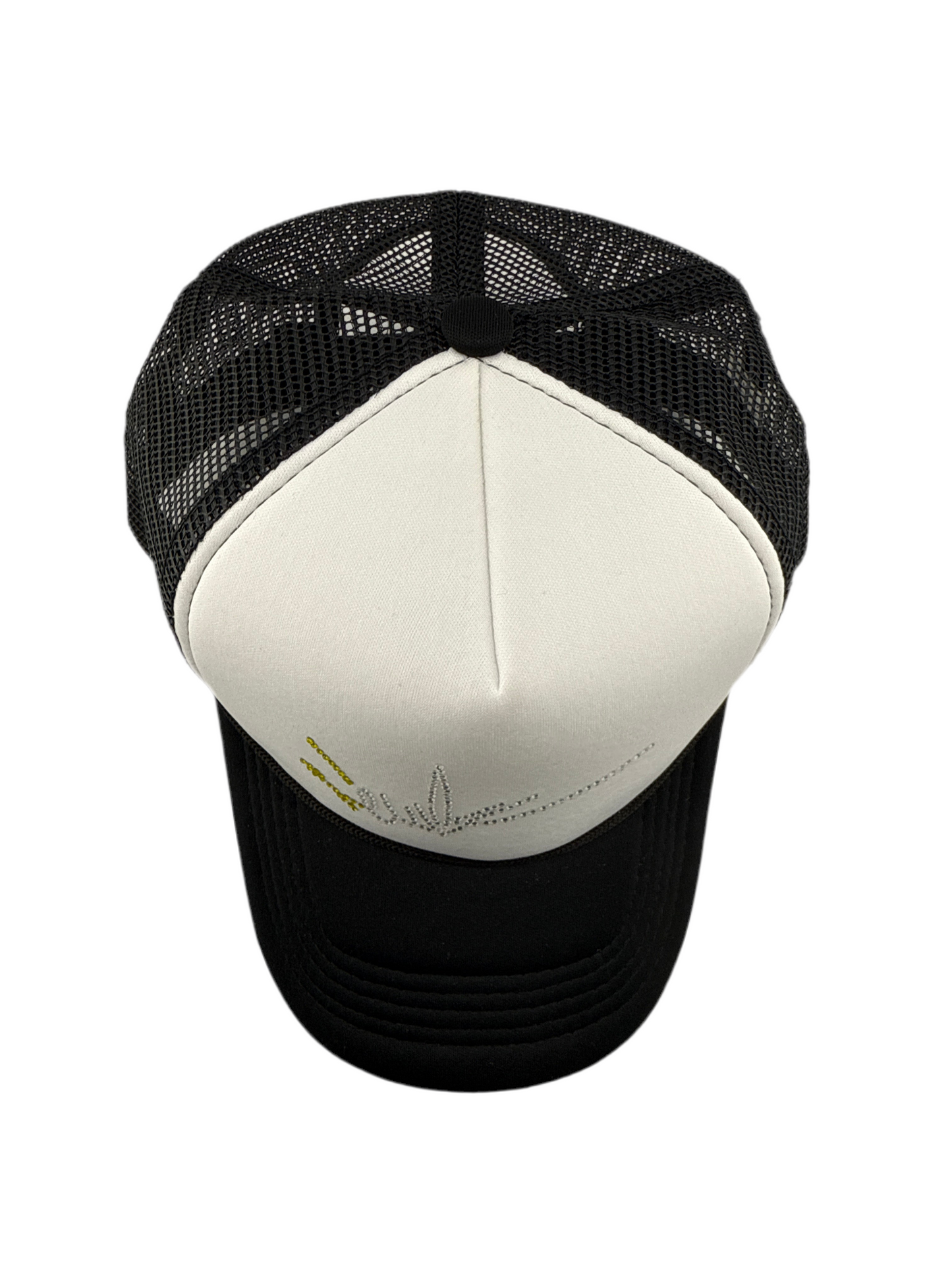 NewYrrk Two Tone Hat w/Yellow White Crystals