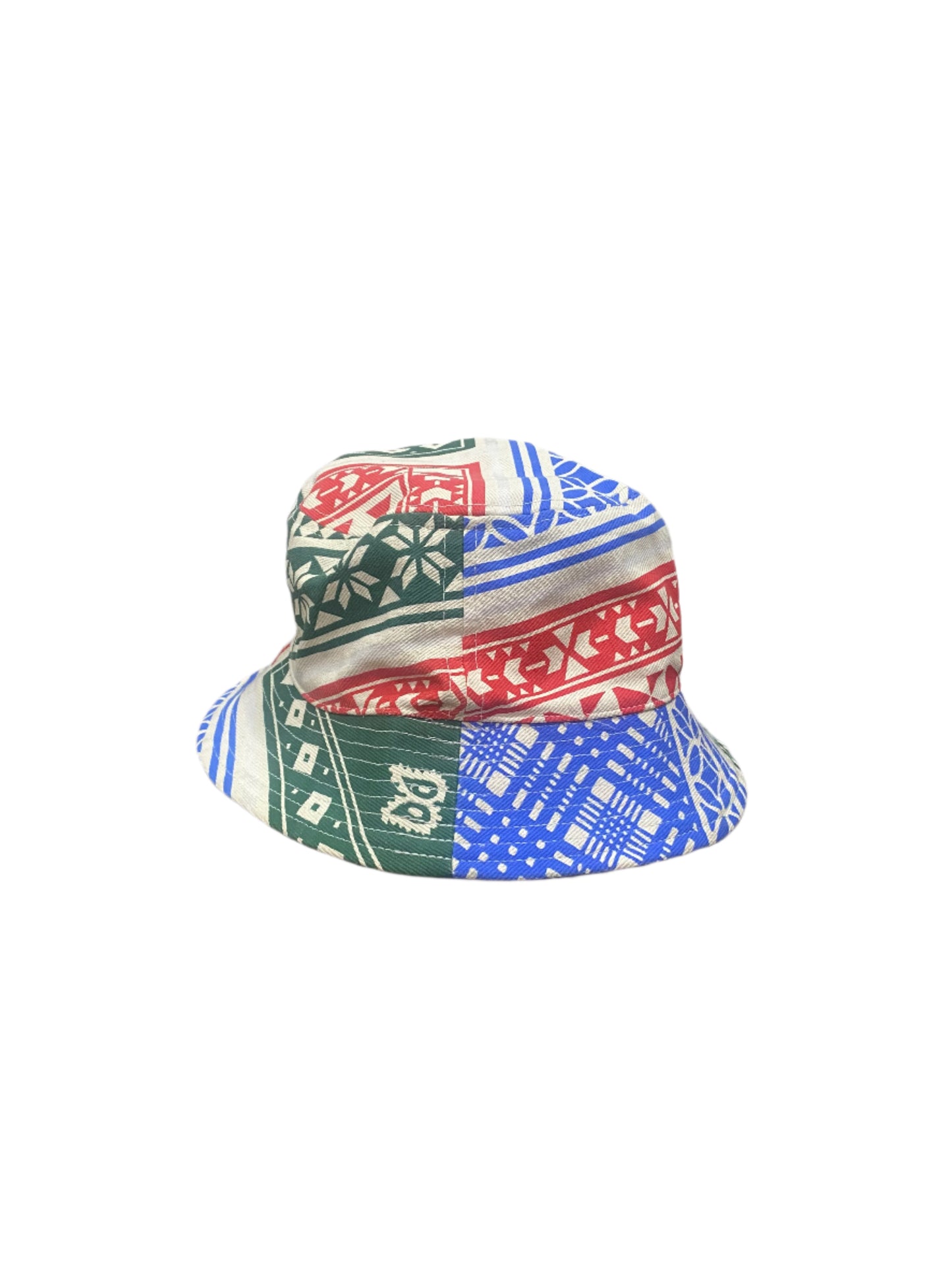 Rhude Patchwork Print Bucket Hat Blue Red Green