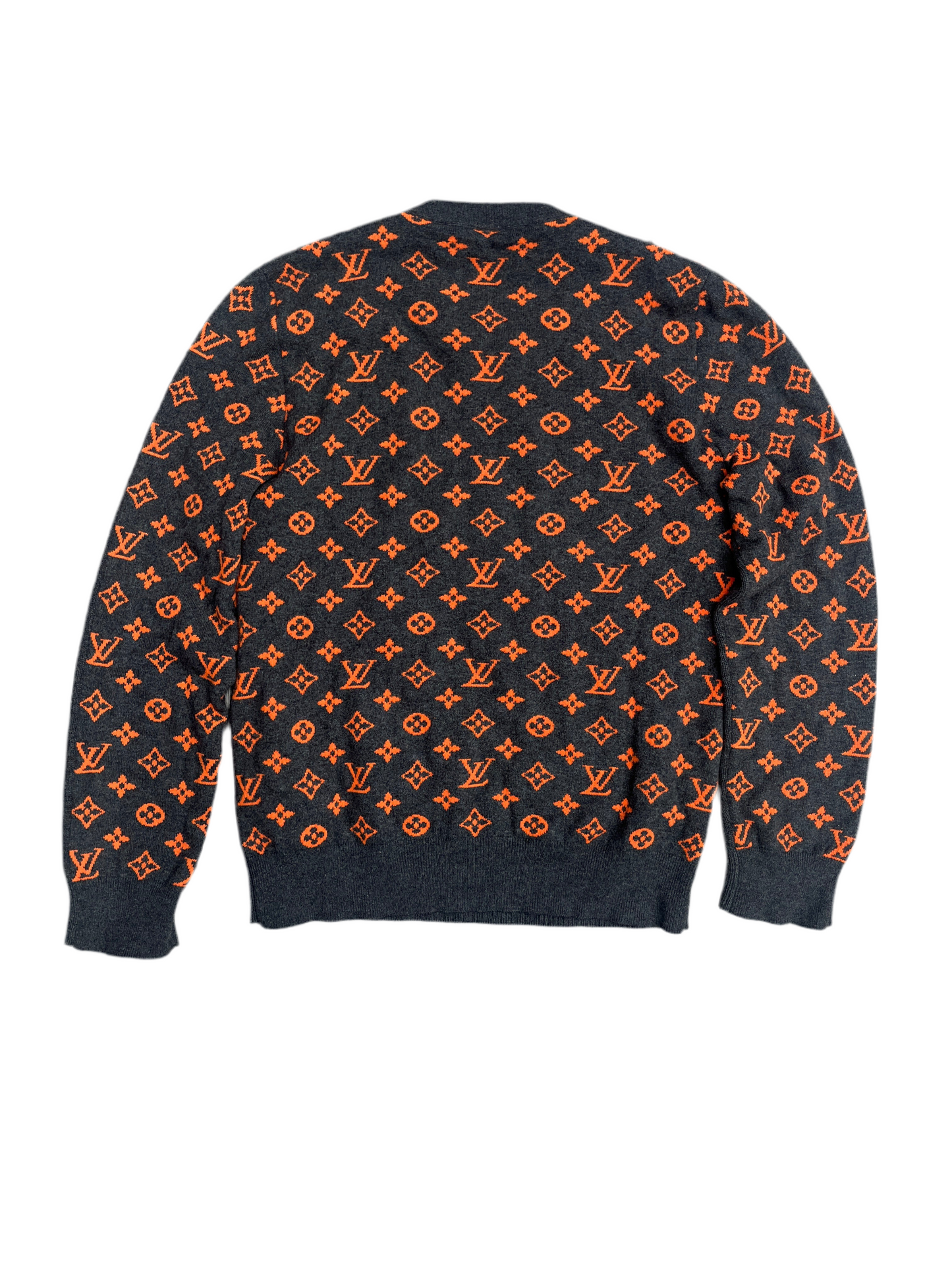 LV Cashmere Orange Grey Monogram Sweater