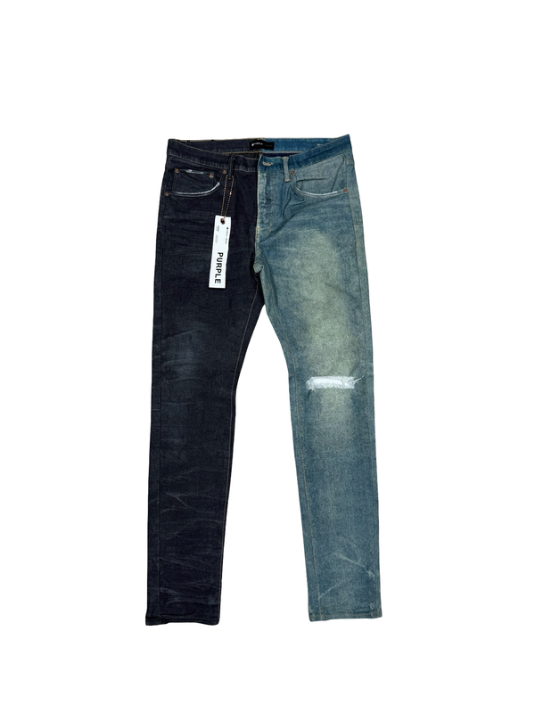 Purple Brand Two Tone Split Straight Legged Jeans