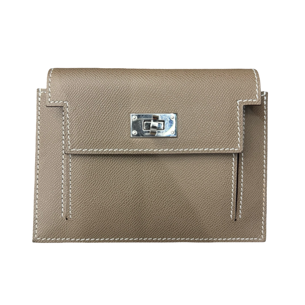 Hermès Kelly Pocket Compact Wallet Taupe Grey