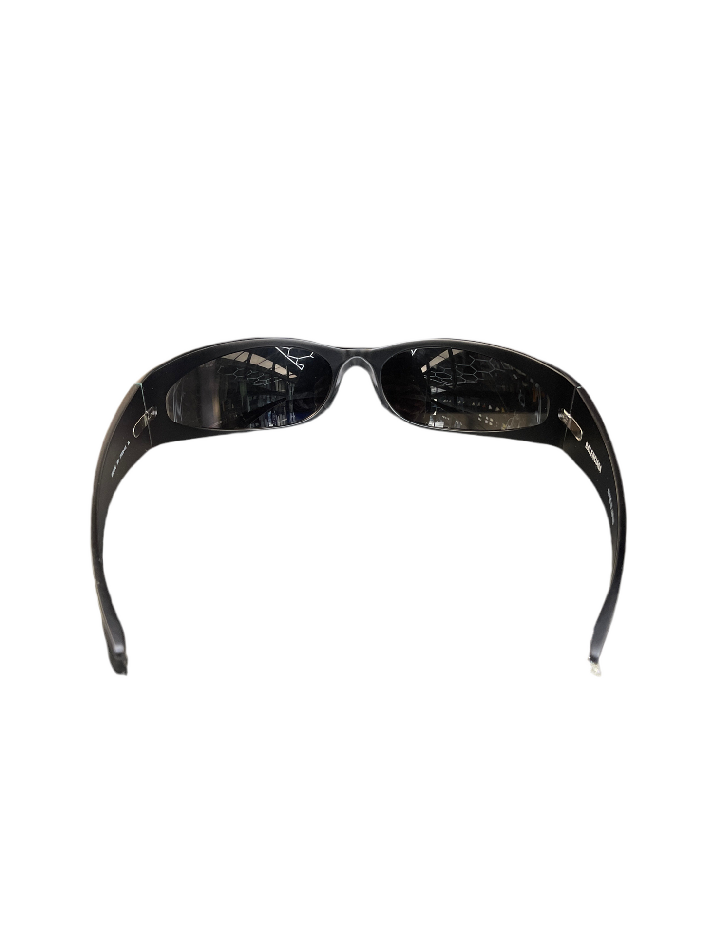Balenciaga Oval Aluminum Frame Sunglasses Black