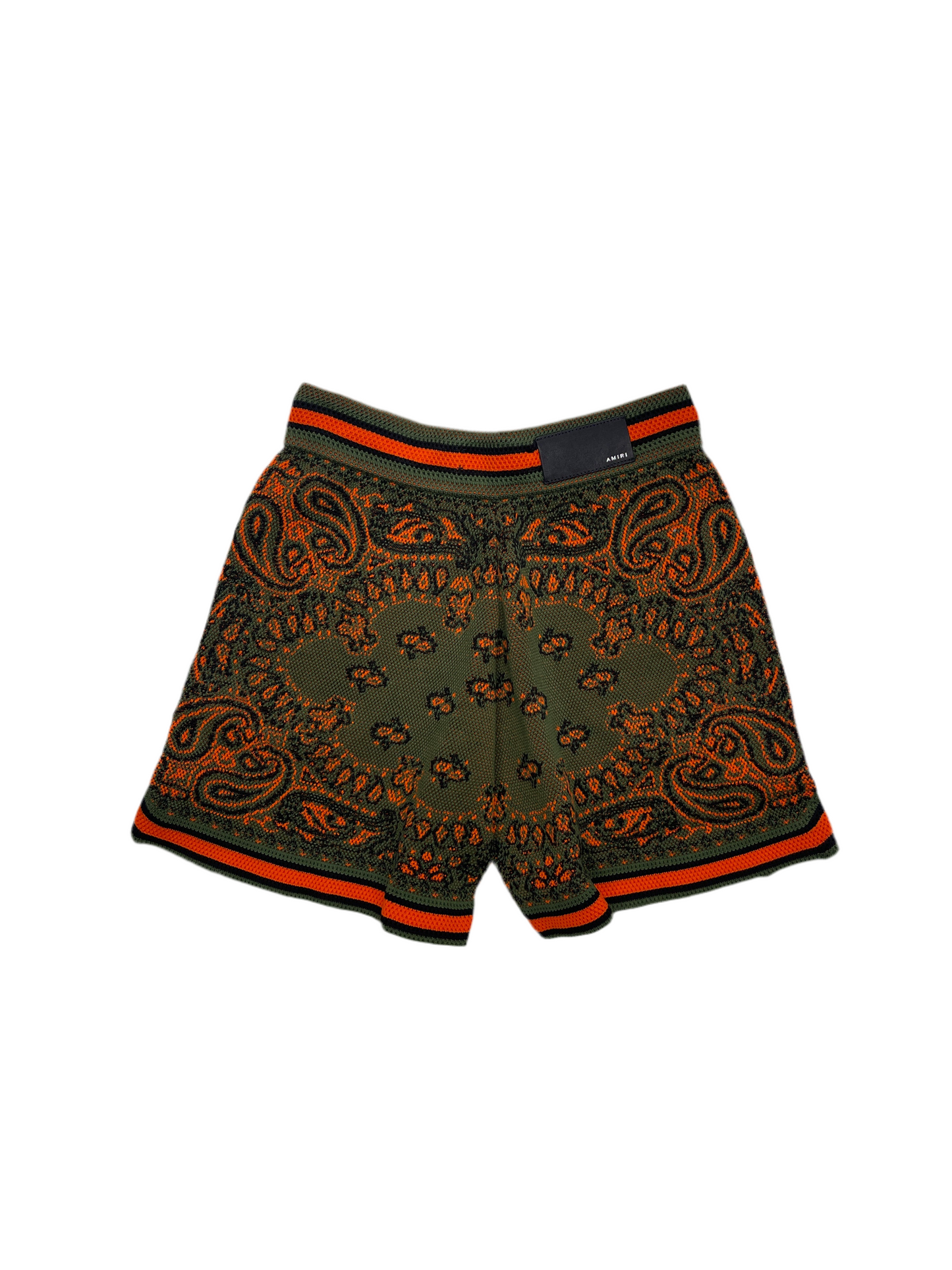 Amiri Bandana B-Ball Shorts Green Orange