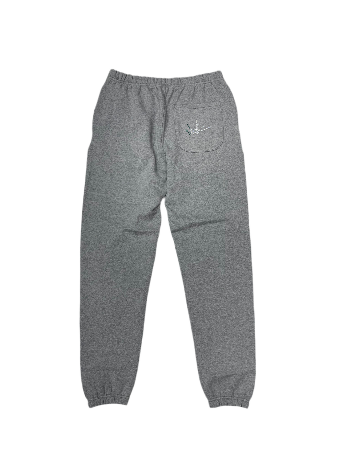 NewYrrk Gray Sweatpants w/ Green White Crystal