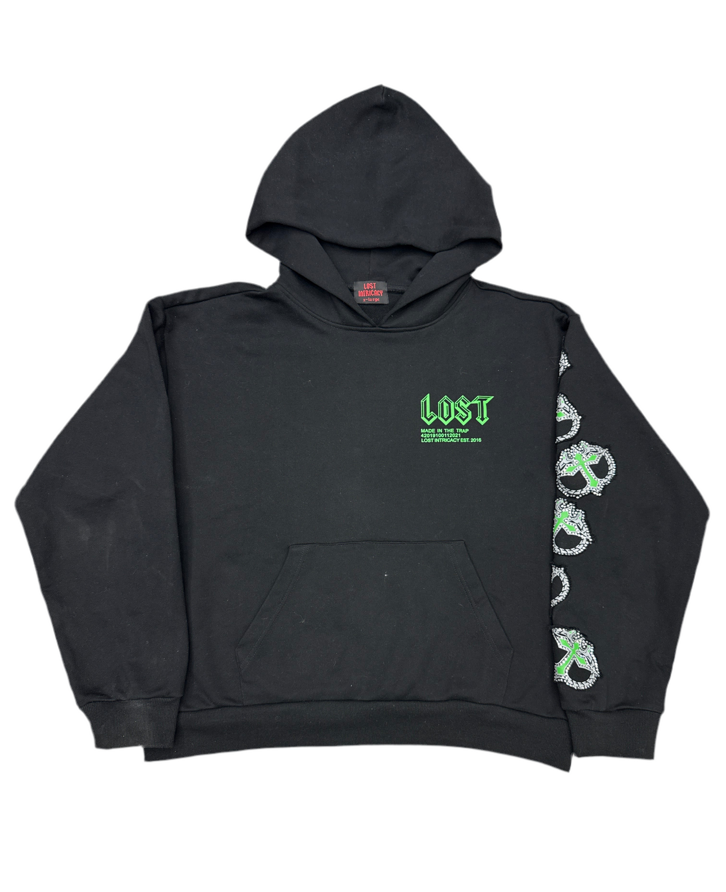 Lost Intricacy Mitt Hoodie Black Green