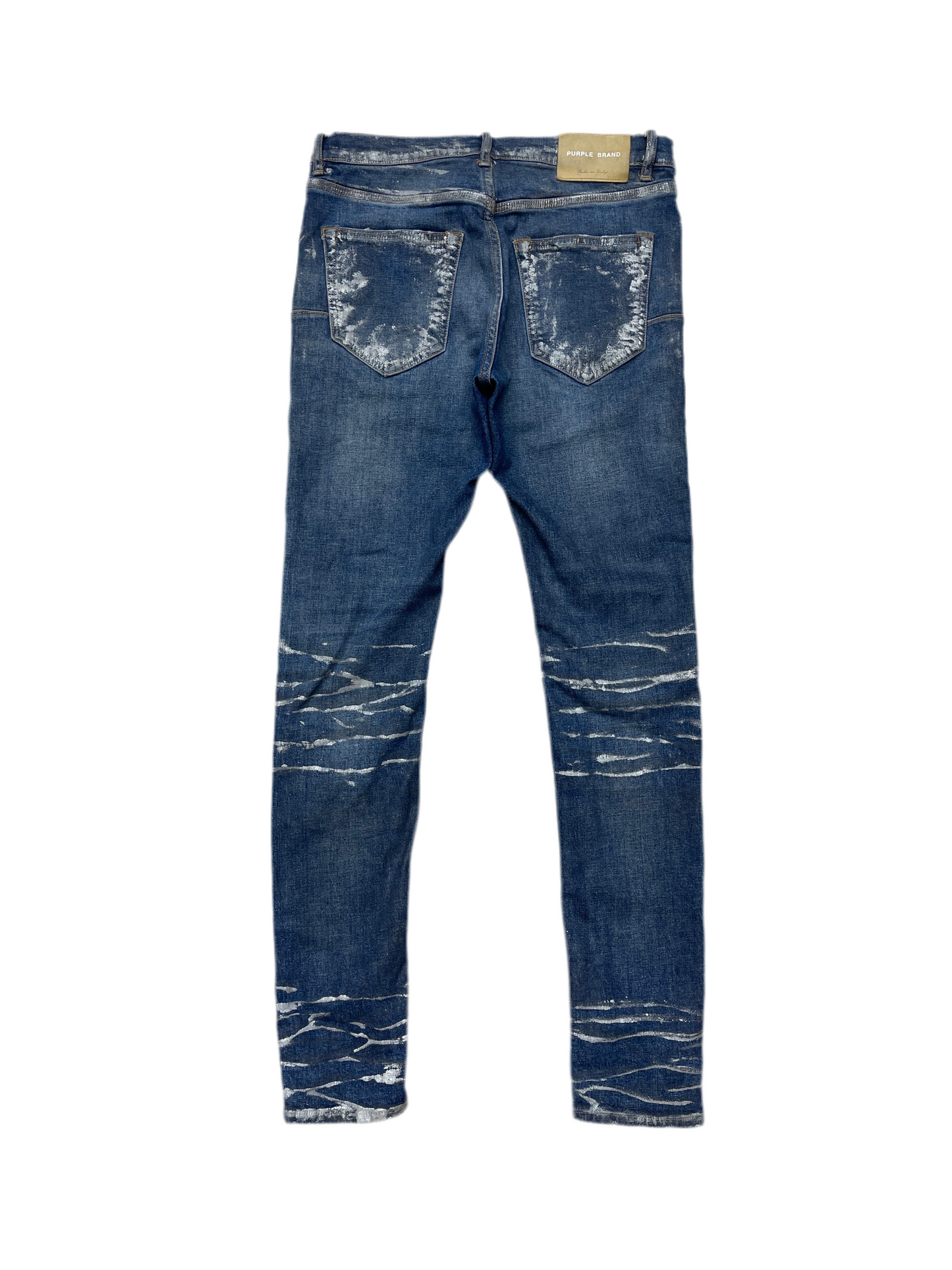 Purple Painted Wax Jeans Blue