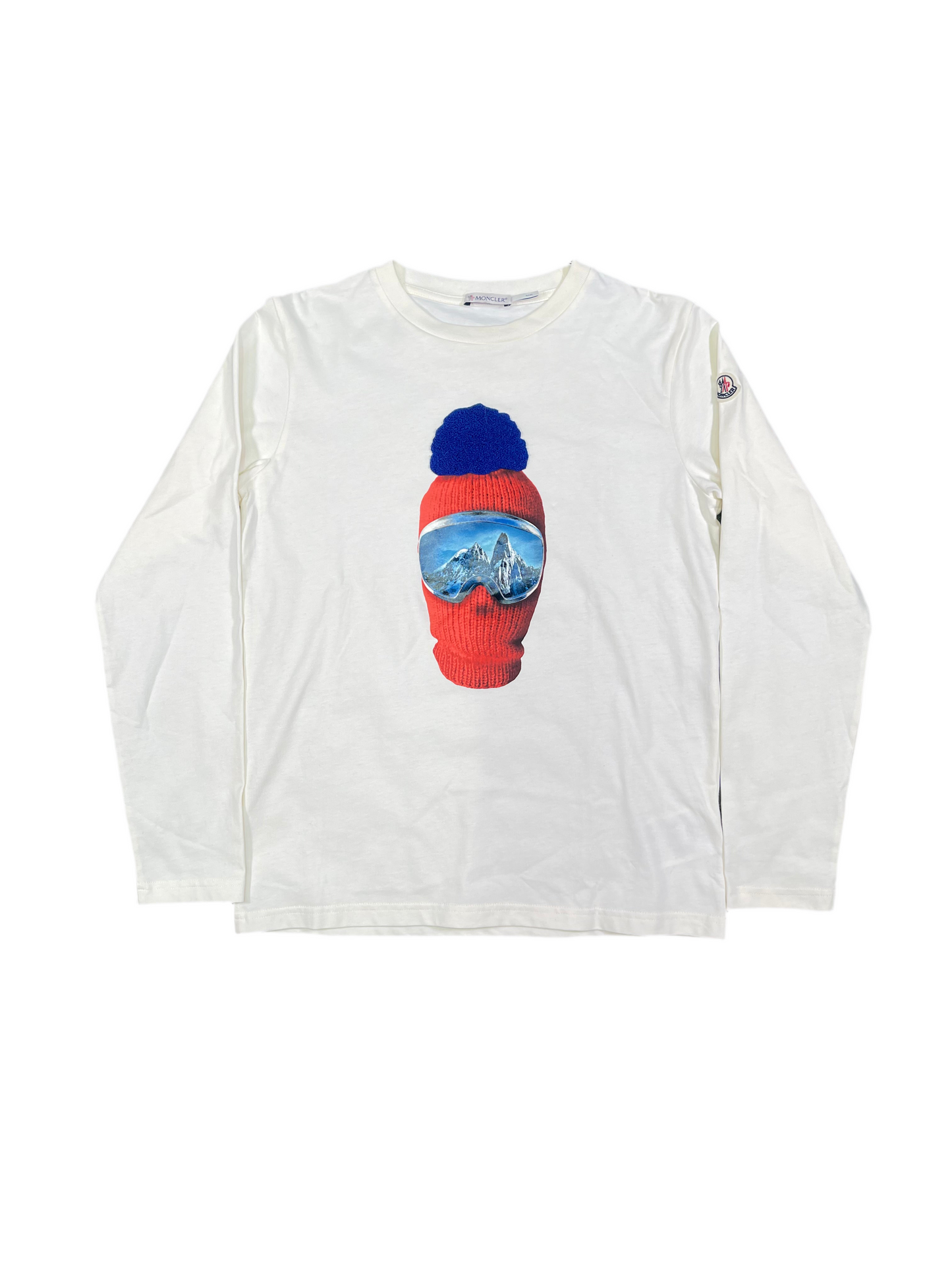 Big Kid Moncler Ski Mask Sweatshirt White