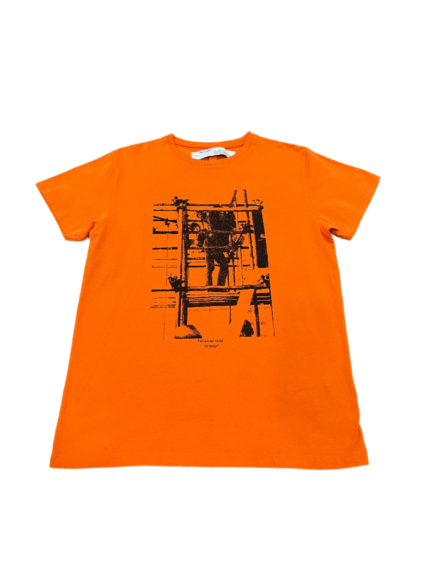 Off-White Industrial Print T-Shirt Orange