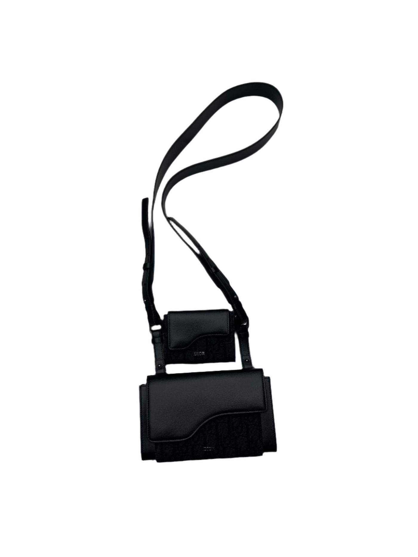 Dior Elite Shoulder Pouch Oblique Canvas Black