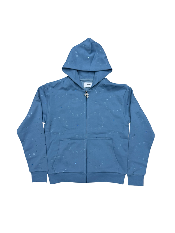 Niviour Timeless Sky Blue Zip Up Sweater