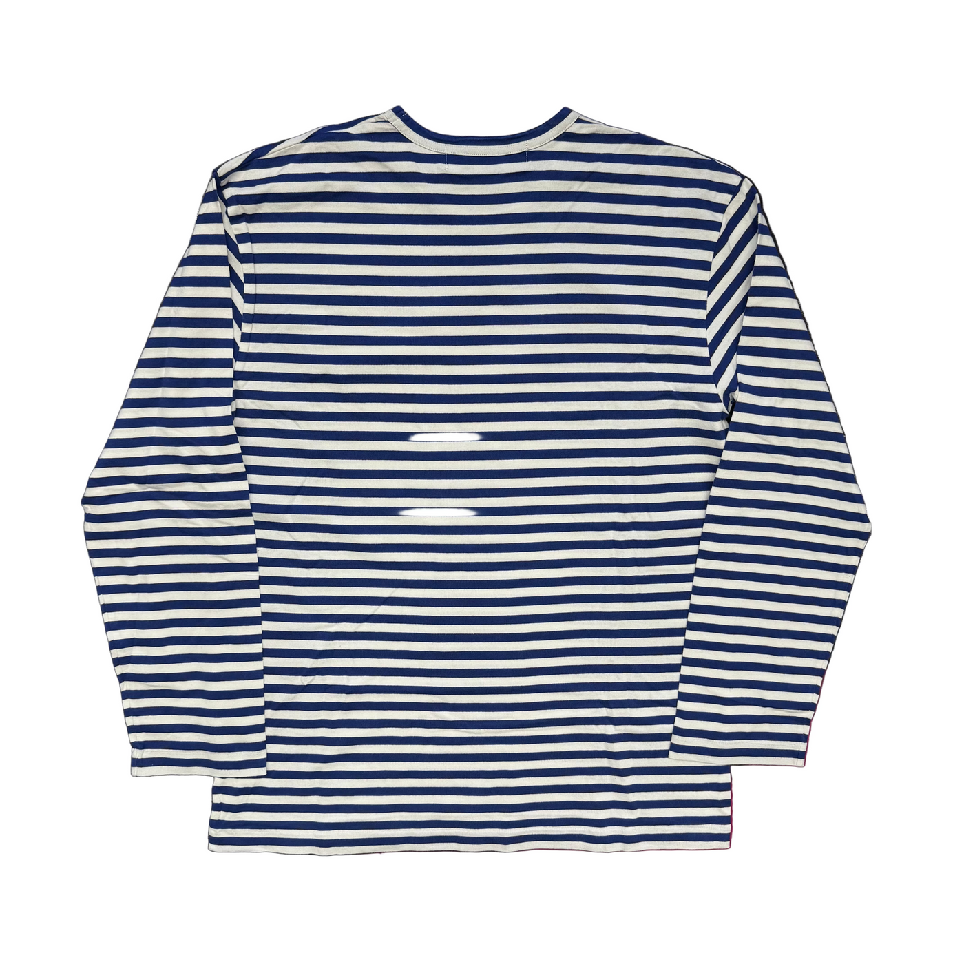 CDG PLAY Pastelle Striped L/S T-Shirt Navy White
