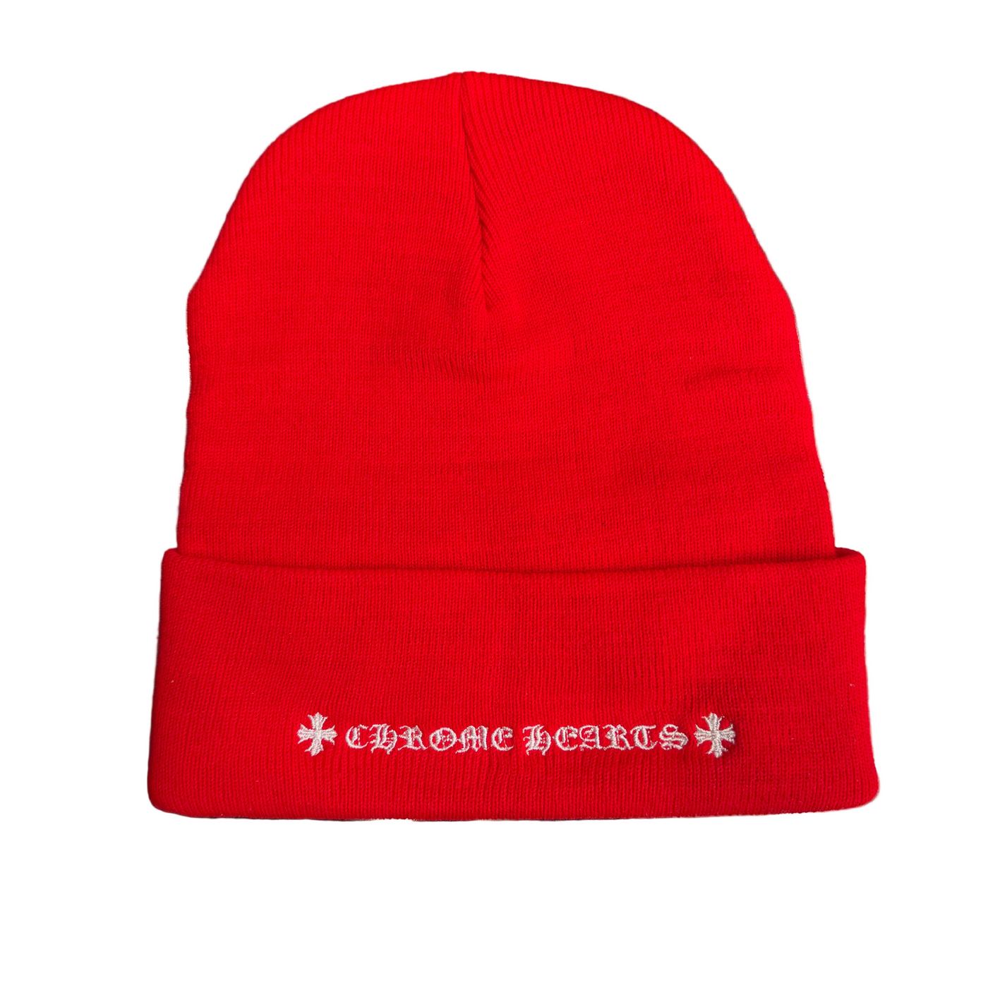 Chrome Heart CH Logo Beanie Red