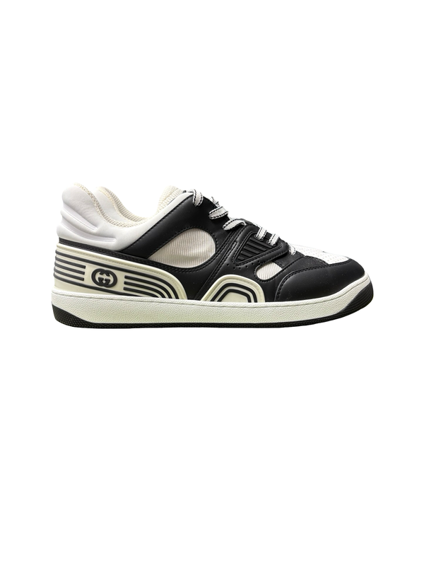 Gucci Basket Low-Top Sneakers Black/White