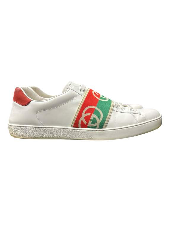 Gucci Ace Sneakers With Elastic Web White