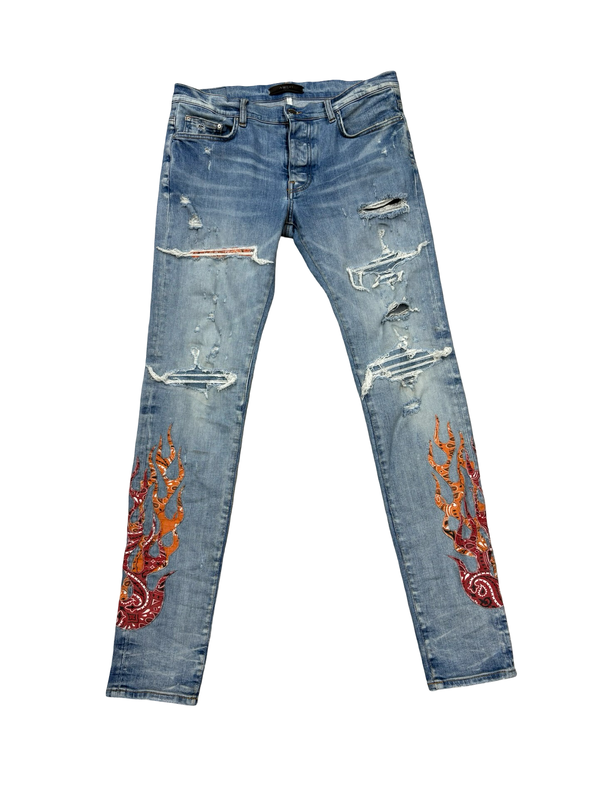 Amiri Bandana Flame Jeans