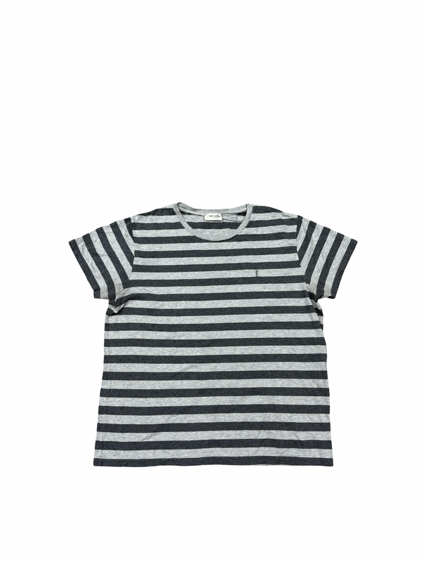 Saint Laurent Stripe T-shirt Black Gray